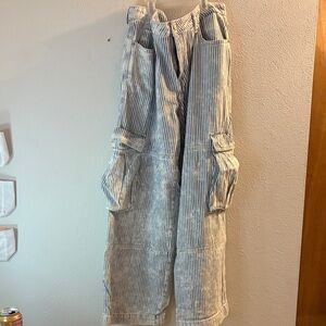 Wild Fable Blue and White Striped Flare Jeans